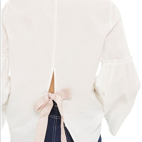 Topshop Flute Sleeve Button Down Shirt - Picture 2 of 6